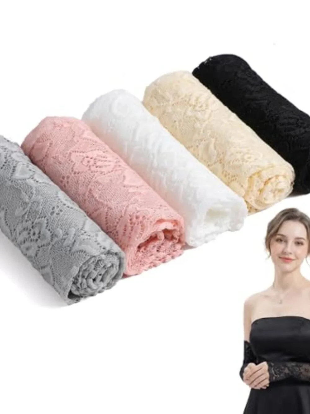 5 Pairs Lace Arm Sleeves Fingerless Arm Warmers for Women Elegant Sheer Sleeve